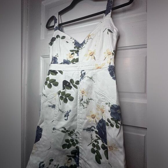 NICHOLAS || Floral Flare Midi Denim Dress Size 4 - Picture 5 of 13